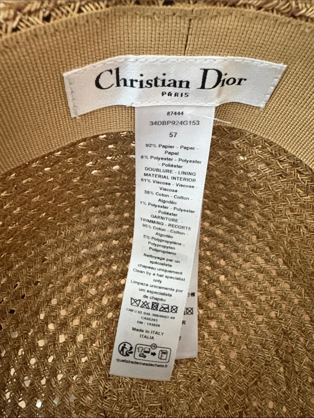 Dior D-Bobby Large Brim Hat